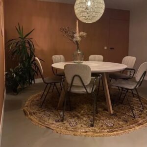 Table à manger Luna avec 6 chaises Bouclé