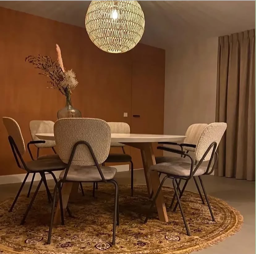 Table à manger Luna avec 6 chaises Bouclé - Image 2