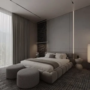 Tête de lit Élégance avec deux fauteuils