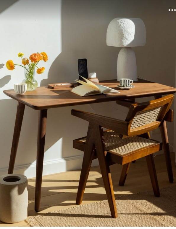 Bureau Natura avec Chaise Cannage